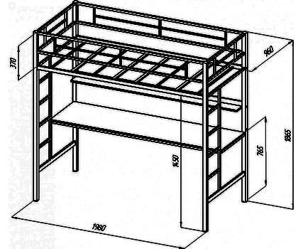 Кровать-чердак Севилья - 1 (фабрика Формула мебели)