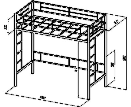 Кровать-чердак Севилья - 1-1 (фабрика Формула мебели)
