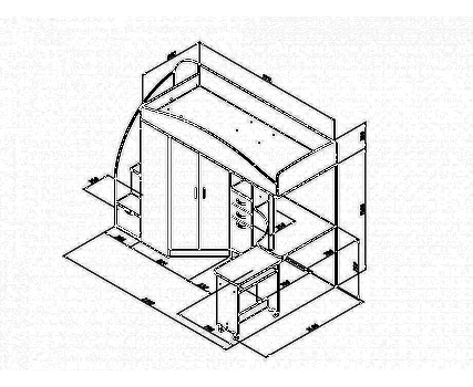 Кровать-чердак Теремок 1 Гранд, Фабрика Формула мебели