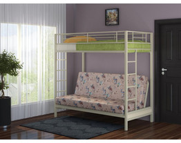На фото Двухъярусная кровать с диваном Мадлен (фабрика "Формула мебели")