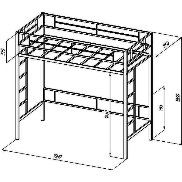 Кровать-чердак Севилья - 1-1 (фабрика Формула мебели)