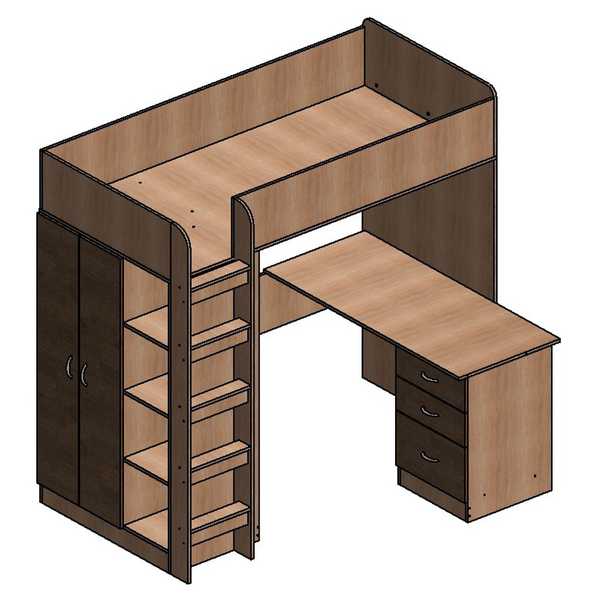 Кровать-чердак Теремок-3 СО (фабрика Формула мебели)