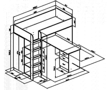 Кровать-чердак Теремок-3 СО (фабрика Формула мебели)