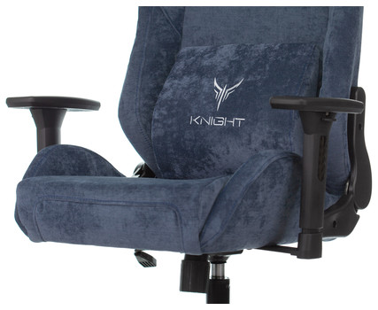 Кресло игровое Knight N1 Fabric синий Light-27 с подголов. крестовина металл